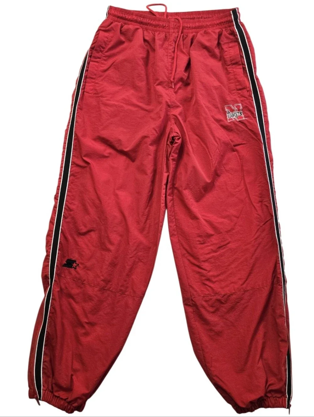 STARTER Red Kids Joggers with Black & White Side Stripes